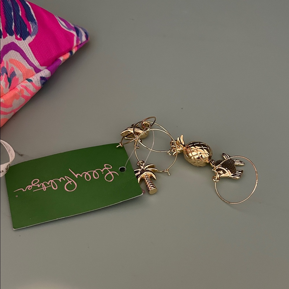 Set of 2 Lilly Pulitzer wine charms